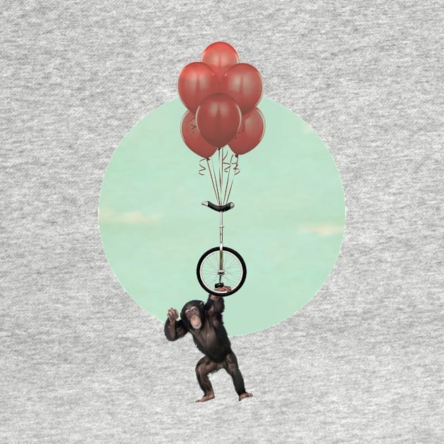 Unicycle monkey and balloons 02 by Vin Zzep